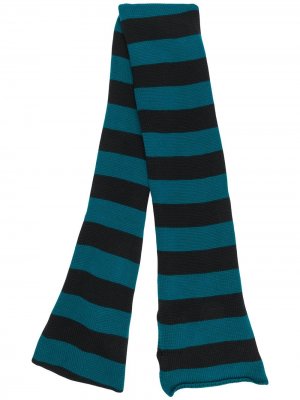 Узкий трикотажный шарф в полоску La Doublej. Цвет: зеленый
