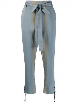Укороченные брюки в полоску Ann Demeulemeester. Цвет: синий