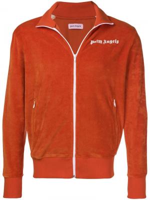 Спортивная куртка Chenille Palm Angels. Цвет: оранжевый