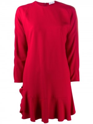 Платье с контрастным воротником RED Valentino. Цвет: красный