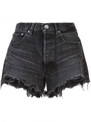 Рваные джинсовые шорты Moussy Vintage. Цвет: черный