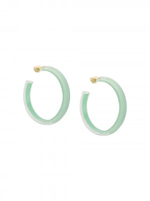 Золотые серьги-кольца LOUcite среднего размера Alison Lou. Цвет: зеленый