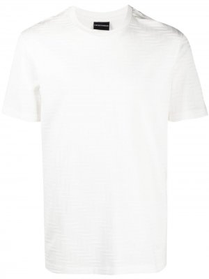 Жаккардовая футболка Emporio Armani. Цвет: белый