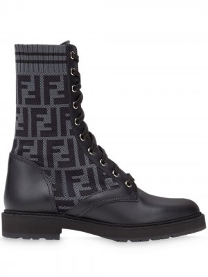 Ботинки Rockoko с логотипом FF Fendi. Цвет: черный