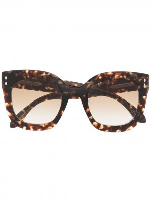 Солнцезащитные очки черепаховой расцветки Isabel Marant Eyewear. Цвет: коричневый
