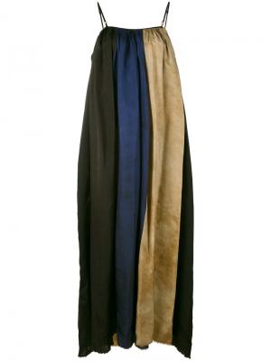 Длинное платье с полосатыми вставками Uma Wang. Цвет: чёрный