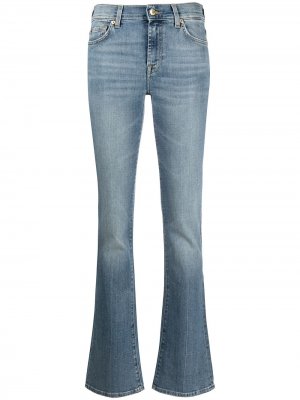 Прямые джинсы средней посадки 7 For All Mankind. Цвет: синий