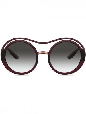 Солнцезащитные очки-авиаторы с монограммой Dolce & Gabbana Eyewear. Цвет: красный