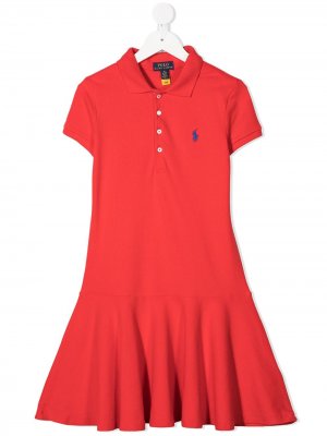 Платье с воротником поло Ralph Lauren Kids. Цвет: красный