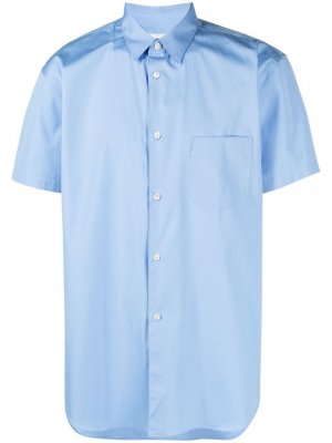 Поплиновая рубашка с короткими рукавами Comme Des Garçons Shirt. Цвет: синий