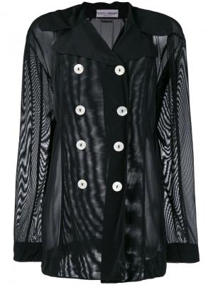 Прозрачная двубортная куртка Dolce & Gabbana Pre-Owned. Цвет: черный