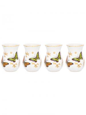 Набор из 4-х вазочек под зубочистки Бабочки Elan Gallery. Цвет: белый, зеленый, золотистый