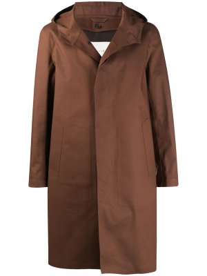 Однобортное пальто с капюшоном Mackintosh. Цвет: коричневый