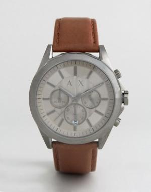 Часы с хронографом и кожаным ремешком  AX2605 эксклюзивно для ASOS Armani Exchange. Цвет: коричневый