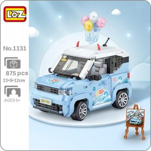 1131 модель автомобиля синий автомобиль джип крепление на воздушном шаре Fuji мольберт для рисования DIY мини-блоки кирпичи строительная игрушка без коробки LOZ