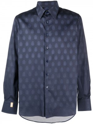 Рубашка Milano с длинными рукавами и принтом Billionaire. Цвет: синий