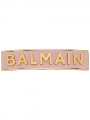 Заколка для волос с логотипом Balmain. Цвет: розовый
