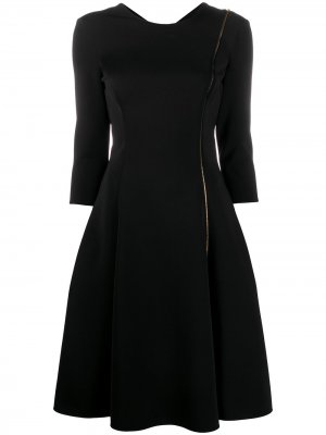 Короткое платье с молнией Versace. Цвет: черный