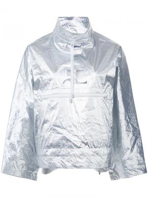 Металлизированная куртка-дождевик Courrèges. Цвет: металлик