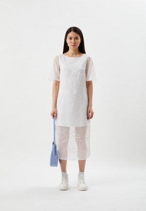 Платье Armani Exchange. Цвет: белый