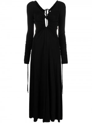 Длинное платье с вырезом Victoria Beckham. Цвет: черный