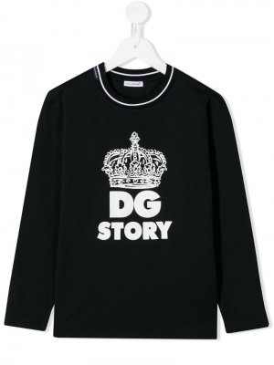 Толстовка DG Story Dolce & Gabbana Kids. Цвет: синий