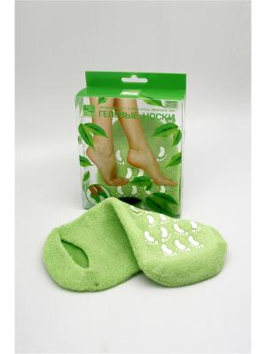 Гелевые носочки увлажняющие с экстр. зеленого чая Beauty Style. Цвет: зеленый