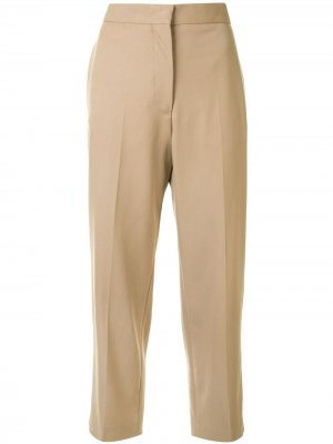 Укороченные брюки строгого кроя Jil Sander. Цвет: коричневый