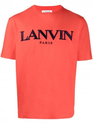 Футболка с вышитым логотипом LANVIN. Цвет: красный