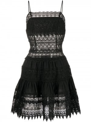 Платье-трапеция мини с вышивкой Charo Ruiz Ibiza. Цвет: черный