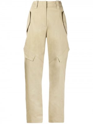Прямые брюки с завышенной талией Alberta Ferretti. Цвет: нейтральные цвета