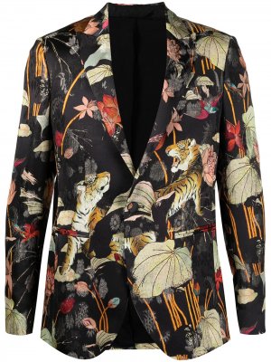Пиджак с цветочным принтом Etro. Цвет: черный