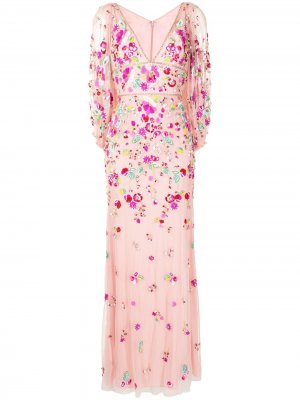 Платье Sugar Sweet с глубоким вырезом Jenny Packham. Цвет: розовый