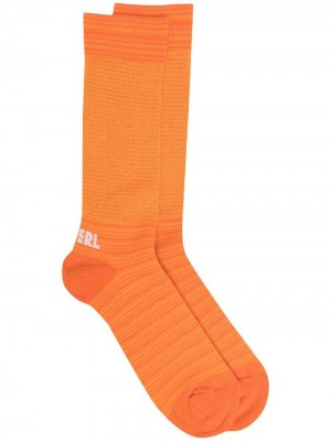 Жаккардовые носки с логотипом ERL. Цвет: оранжевый