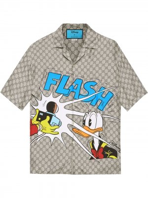 Рубашка с принтом Donald Duck из коллаборации Disney Gucci. Цвет: нейтральные цвета