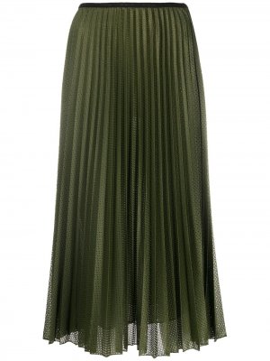 Плиссированная юбка в сетку Moncler. Цвет: зеленый