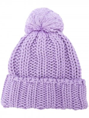 Трикотажная шапка бини MSGM. Цвет: фиолетовый