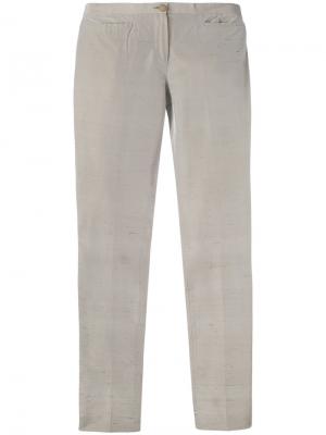Узкие текстурные брюки Romeo Gigli Vintage. Цвет: серый