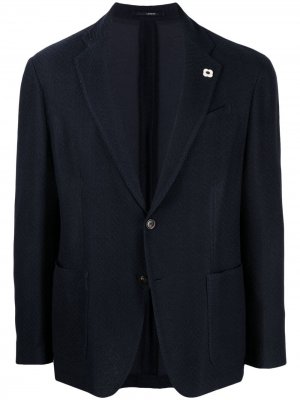 Пиджак с брошью Lardini. Цвет: синий