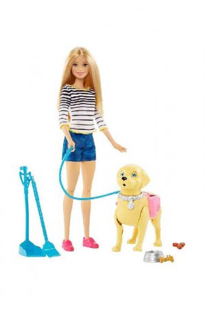 Набор Прогулка с питомцем Barbie. Цвет: бежевый