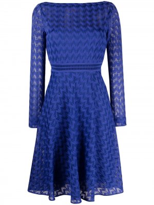 Полупрозрачное платье с длинными рукавами Missoni. Цвет: синий