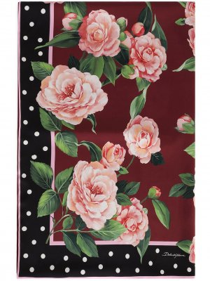Платок с цветочным принтом Dolce & Gabbana. Цвет: красный