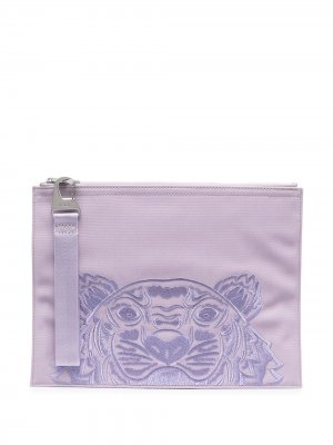 Клатч с вышивкой Tiger Kenzo. Цвет: фиолетовый