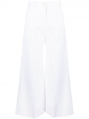 Укороченные расклешенные брюки Valentino. Цвет: белый