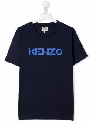 Футболка с логотипом Kenzo Kids. Цвет: черный