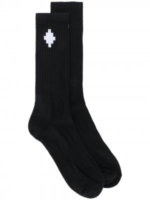 Комплект носков с вышитым логотипом Marcelo Burlon County of Milan. Цвет: черный