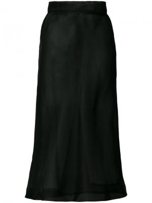 Прозрачная юбка миди Murmur. Цвет: чёрный