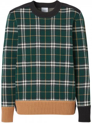 Жаккардовый свитер в клетку Burberry. Цвет: зеленый
