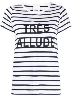 Полосатая футболка с надписью Allude. Цвет: белый