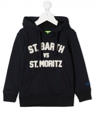 Худи с логотипом Mc2 Saint Barth Kids. Цвет: синий